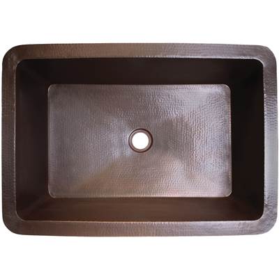 Linkasink C054-2 - Hammered Rectangular Box Sink with 2'' drain opening