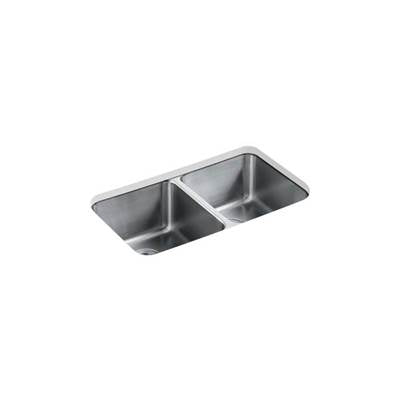 Kohler 3171-HCF-NA- UndertoneĀ® PreserveĀ® 31-1/2'' x 18'' x 9-3/4'' Undermount double-equal bowl kitchen sink | FaucetExpress.ca