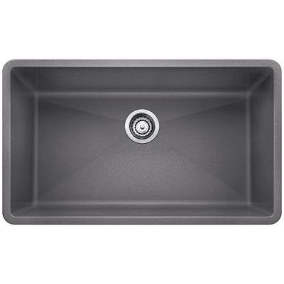 Blanco 401683- PRECIS U Super Single, Undermount, SILGRANIT®, Metallic Gray | FaucetExpress.ca