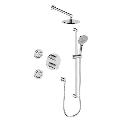 Vogt SET.WL.320.710.CC- 3-Way Thermostatic Shower Set with Body Jets Chrome - FaucetExpress.ca