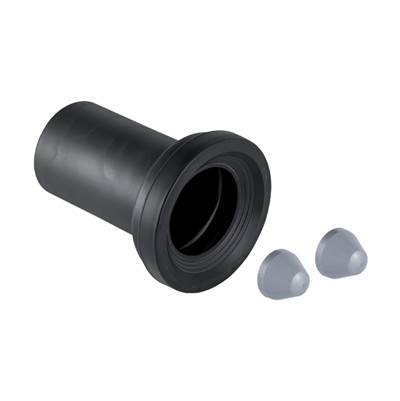 Geberit 152.425.46.1- Geberit straight connector with sleeve and cover caps: d90mm matt chrome-plated | FaucetExpress.ca