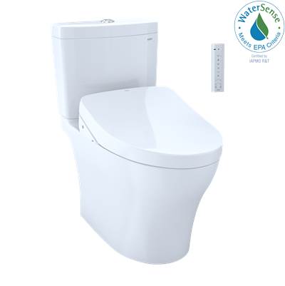 Toto MW4463056CEMGA#01- TOTO WASHLET plus  Aquia IV Two-Piece Elongated Dual Flush 1.28 and 0.8 GPF Toilet and with Auto Flush S550e Bidet Seat, Cotton White | FaucetExpress.ca