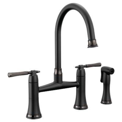 Brizo 62558LF-BLBNX- Bridge Faucet With Spray - 2L