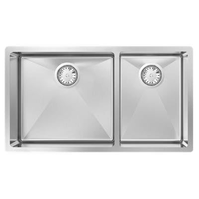 Zomodo MOC457D-K1- Standard Kit - Montego Double 60/40 Sink And Accessory Kit - Undermount, 18ga, R15 (inc: bottom grids And cutting board) - FaucetExpress.ca