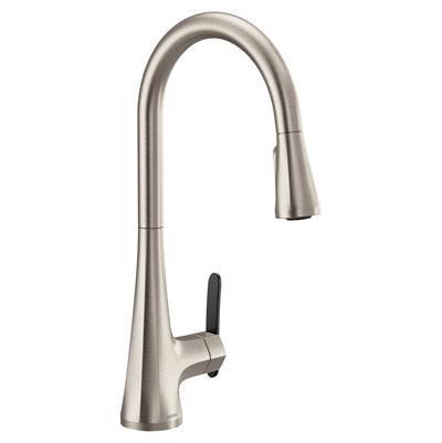 Moen S7235SRS- Sinema Single-Handle Pull-Down Sprayer Kitchen Faucet with Power Clean and 2 Handle Options in Spot Resist Stainless