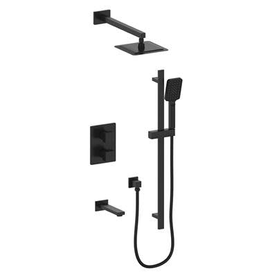 Vogt SET.KG.320.318.MB- Kapfenberg 3-Way Thermostatic Shower Set - 8' Ceiling Arm Matte Black