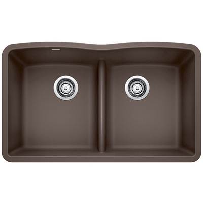 Blanco 401835- DIAMOND U 2 Low Divide Undermount Sink, SILGRANIT®, Café | FaucetExpress.ca