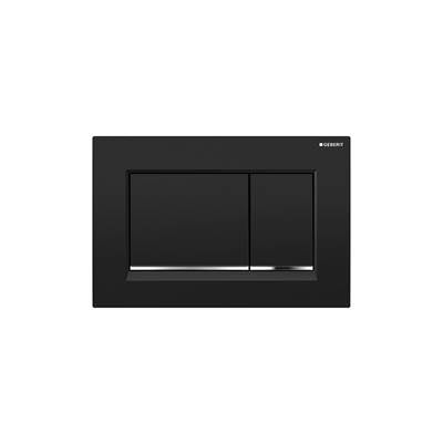 Geberit 115.883.14.1- Geberit actuator plate Sigma30 for dual flush: black matt coated, easy-to-clean coated, bright chrome-plated | FaucetExpress.ca