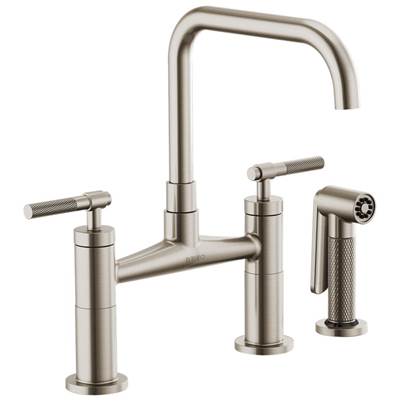 Brizo 62553LF-SS- Square Spout Bridge, Knurled Handle | FaucetExpress.ca