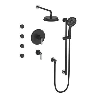 Vogt SET.Z1.141.810.CB- Zehn Thermostatic Set with Exposed Jets 3/4' Chrome Matte Black