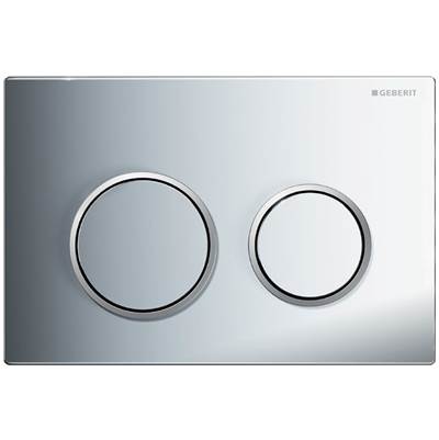 Geberit 115.085.KH.1- Geberit actuator plate Omega20 for dual flush: bright chrome / matt chrome / bright chrome | FaucetExpress.ca