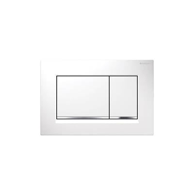 Geberit 115.883.JT.1- Geberit actuator plate Sigma30 for dual flush: white matt coated, easy-to-clean coated, bright chrome-plated | FaucetExpress.ca