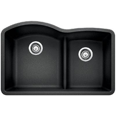 Blanco 401572- DIAMOND U 1 ¾ Low Divide Double Bowl Sink, Anthracite | FaucetExpress.ca