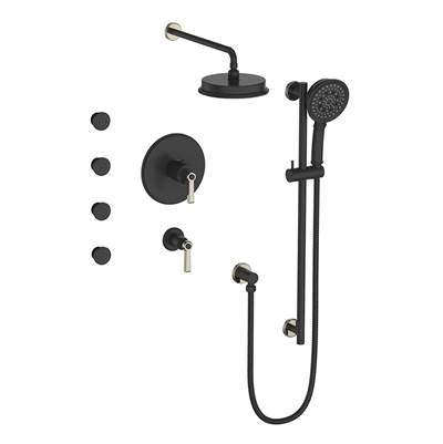 Vogt SET.Z1.141.810.PB- Zehn Thermostatic Set with Exposed Jets 3/4' Polished Nickel Matte Black