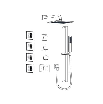 Aqualem TSKT3213-CP- 3-Way Thermostatic Shower Kit Trim Set (Rough-In valve request: TV3000.RI / VC3000.RI x 3) - FaucetExpress.ca