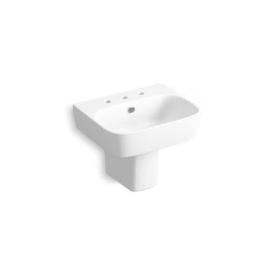 Kohler 77768-8-0- ModernLife wall-mount pedestal bathroom sink | FaucetExpress.ca