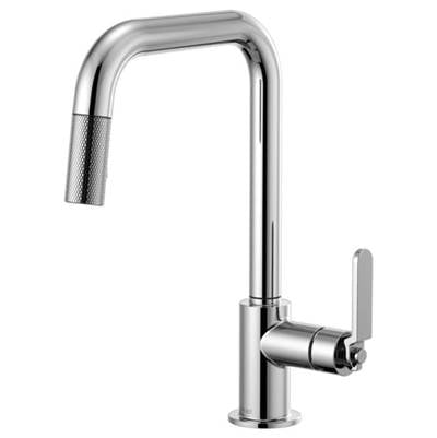Brizo 63054LF-PC- Square Spout Pull-Down, Industrial Handle | FaucetExpress.ca