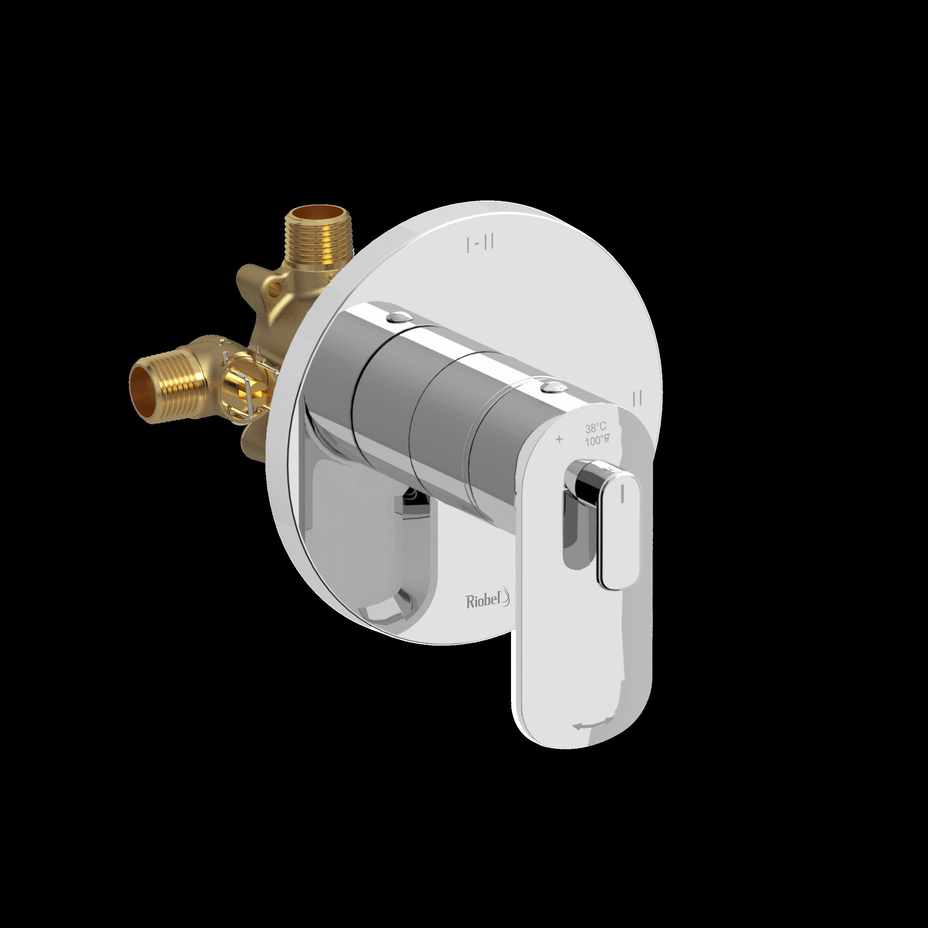 Riobel Pro EV93C- 2-way Type T/P (thermostatic/pressure balance) coaxial complete valve - FaucetExpress.ca