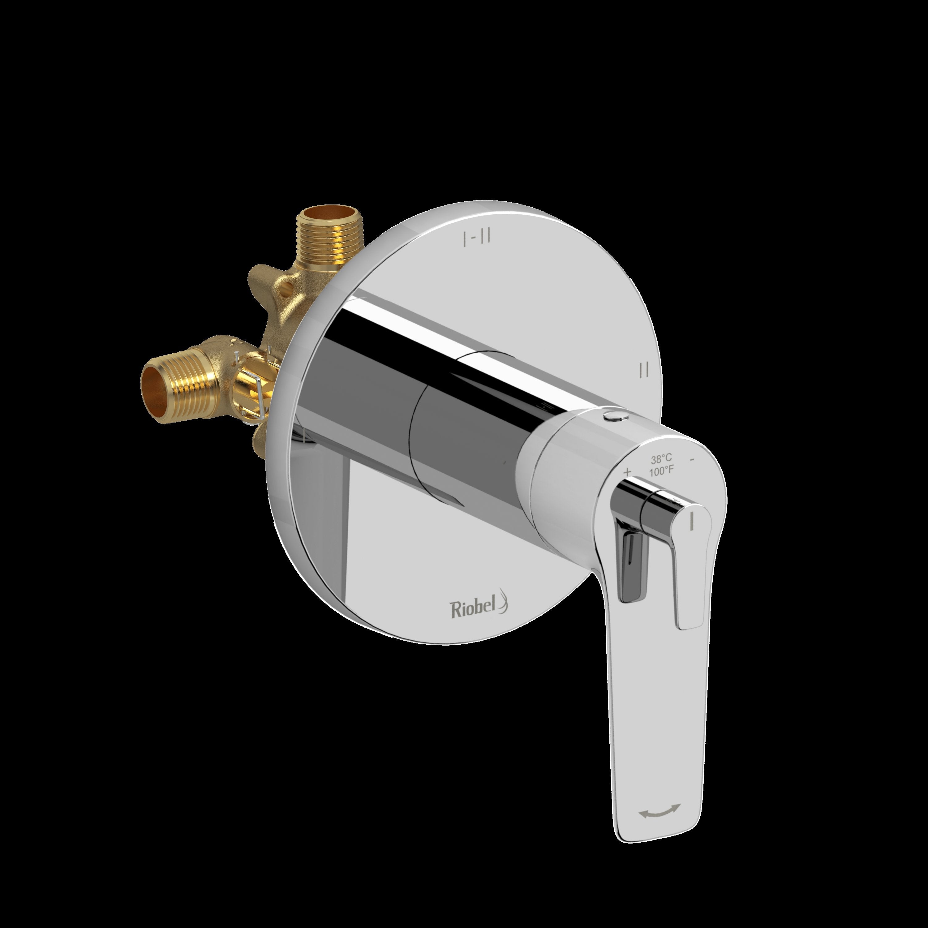 Riobel Pro DJ93C- 2-way Type T/P (thermostatic/pressure balance) coaxial complete valve - FaucetExpress.ca