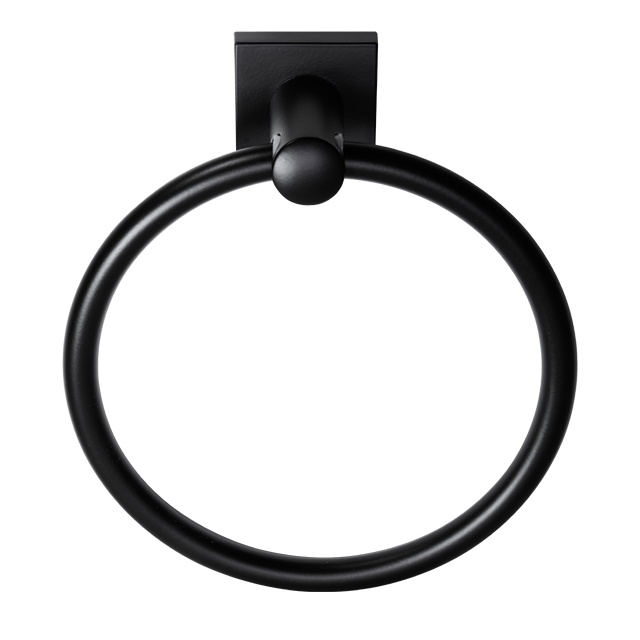 Laloo H2680 MB- Hero Hand Towel Ring - Matte Black