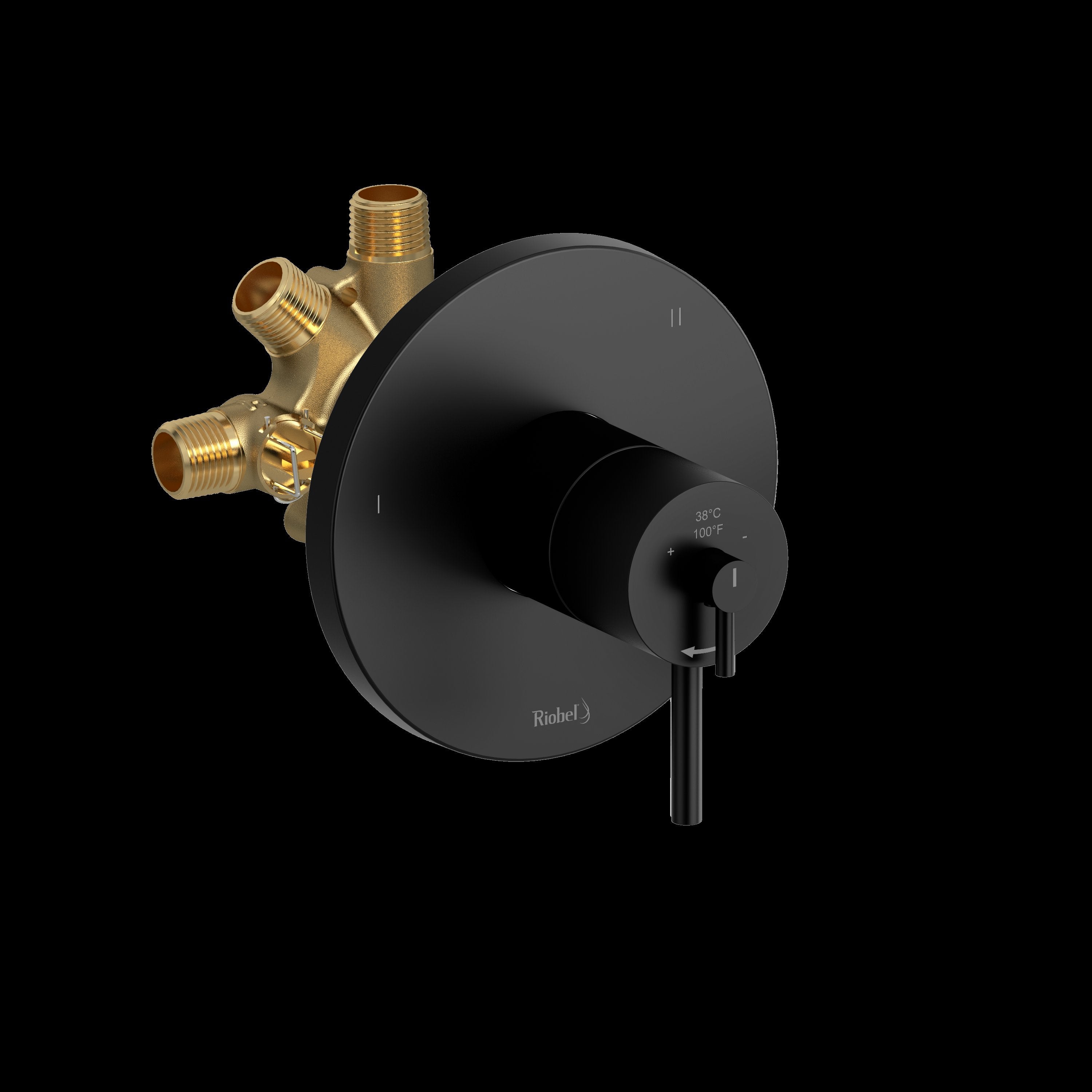 Riobel Pro CO95BK- 3-way Type T/P (thermostatic/pressure balance) coaxial complete valve - FaucetExpress.ca