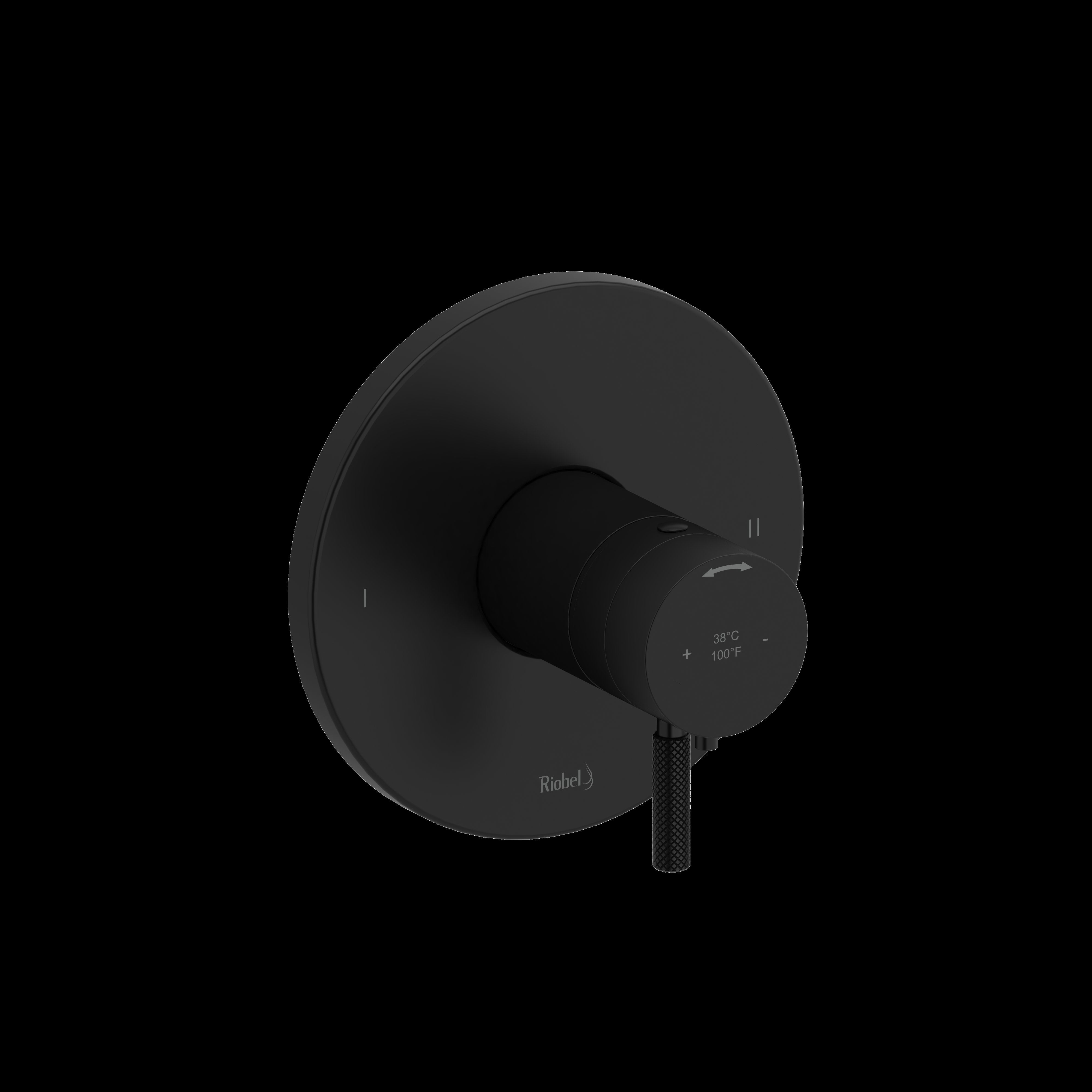 Riobel TRUTM44KNBK- 2-way no share Type T/P (thermostatic/pressure balance) coaxial valve trim