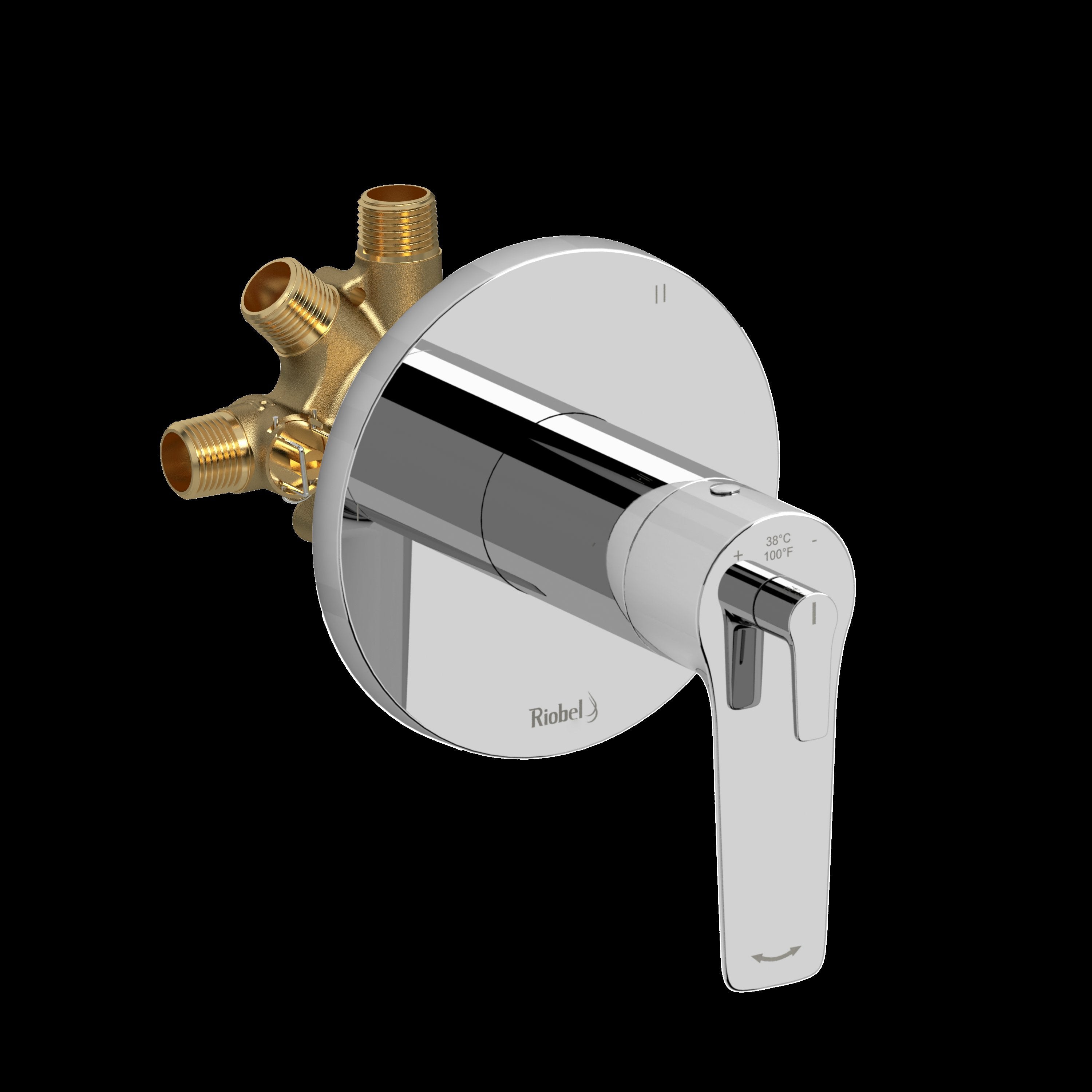 Riobel Pro DJ95C- 3-way Type T/P (thermostatic/pressure balance) coaxial complete valve - FaucetExpress.ca