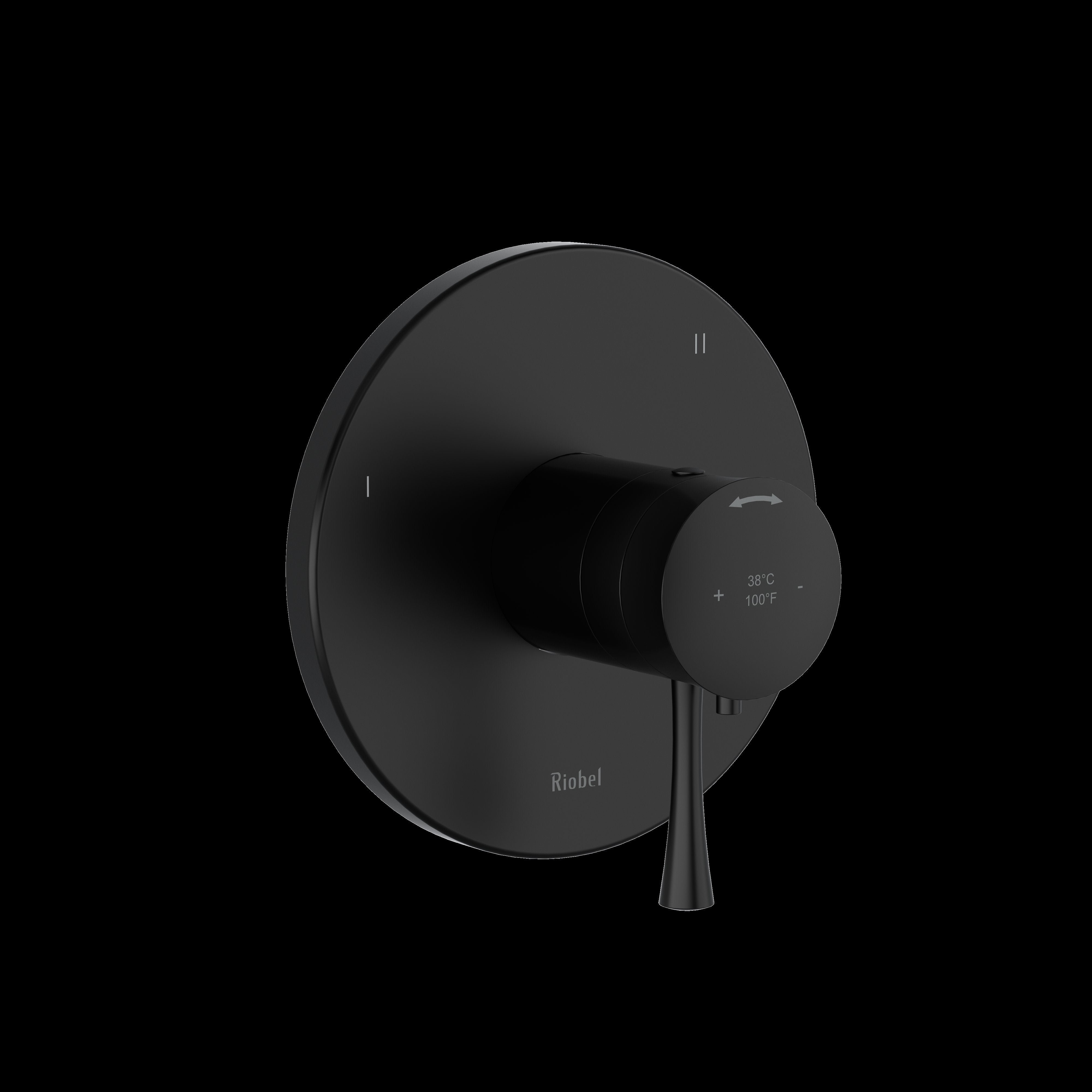 Riobel TEDTM45BK- 3-way Type T/P (thermostatic/pressure balance) coaxial valve trim