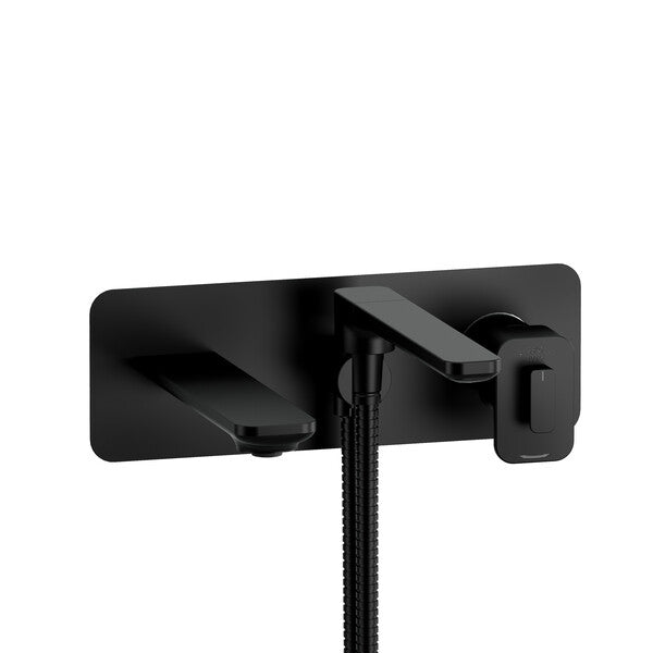 Riobel EQ21BK- Wall-mount Type T/P (thermo/pressure balance) coaxial tub filler with hand shower - FaucetExpress.ca