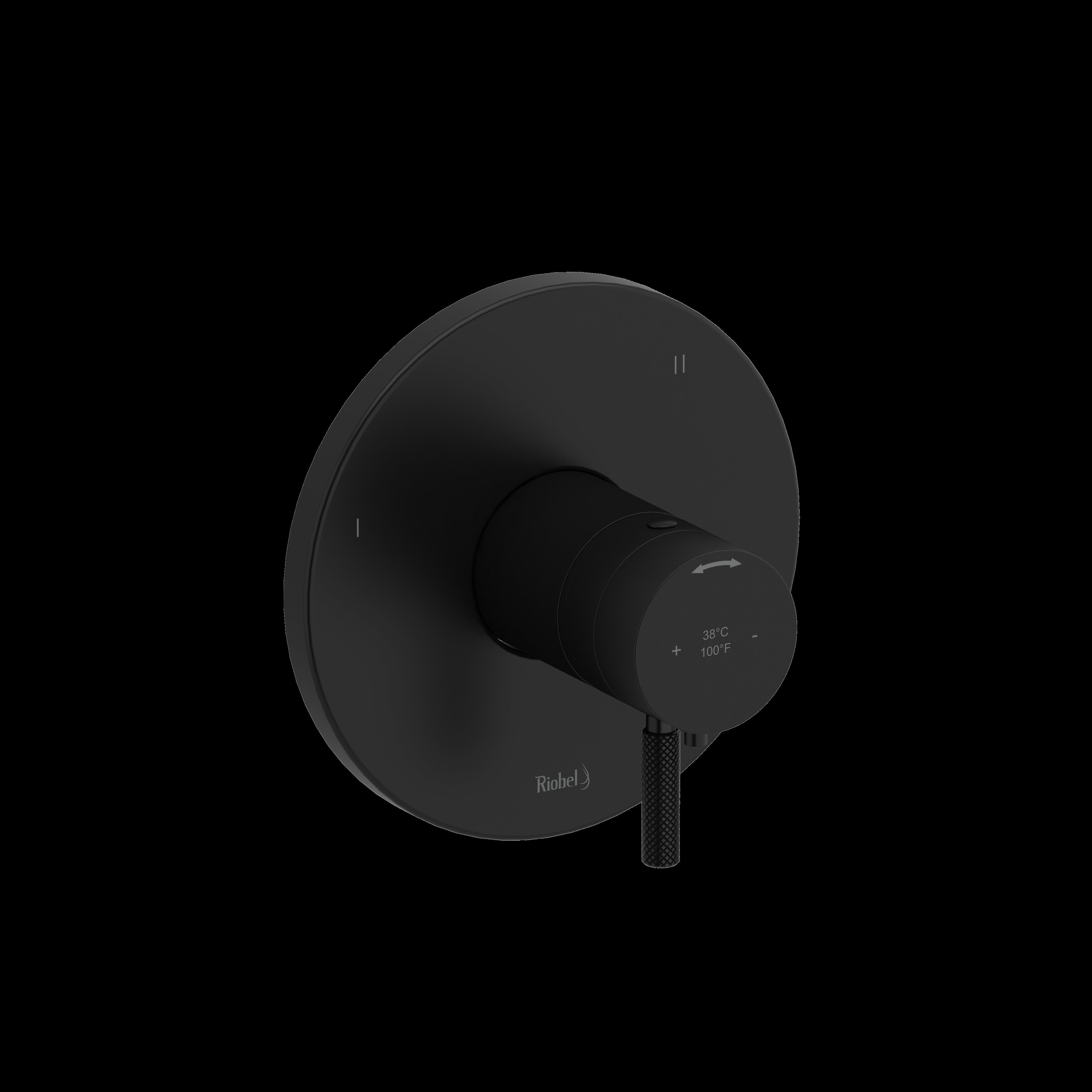 Riobel TRUTM47KNBK- 3-way no share Type T/P (thermostatic/pressure balance) coaxial valve trim