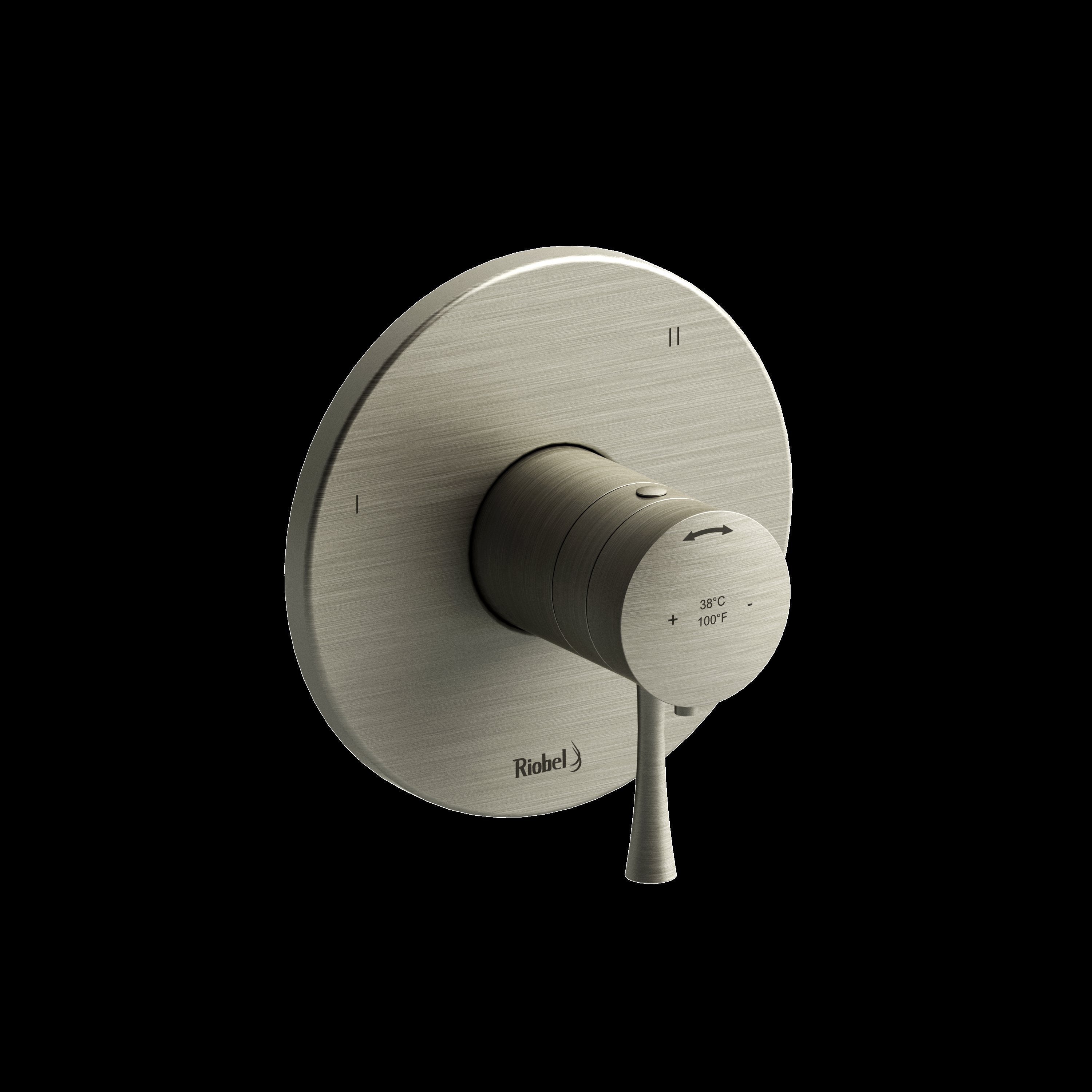 Riobel TEDTM47BN- 3-way no share Type T/P (thermostatic/pressure balance) coaxial valve trim