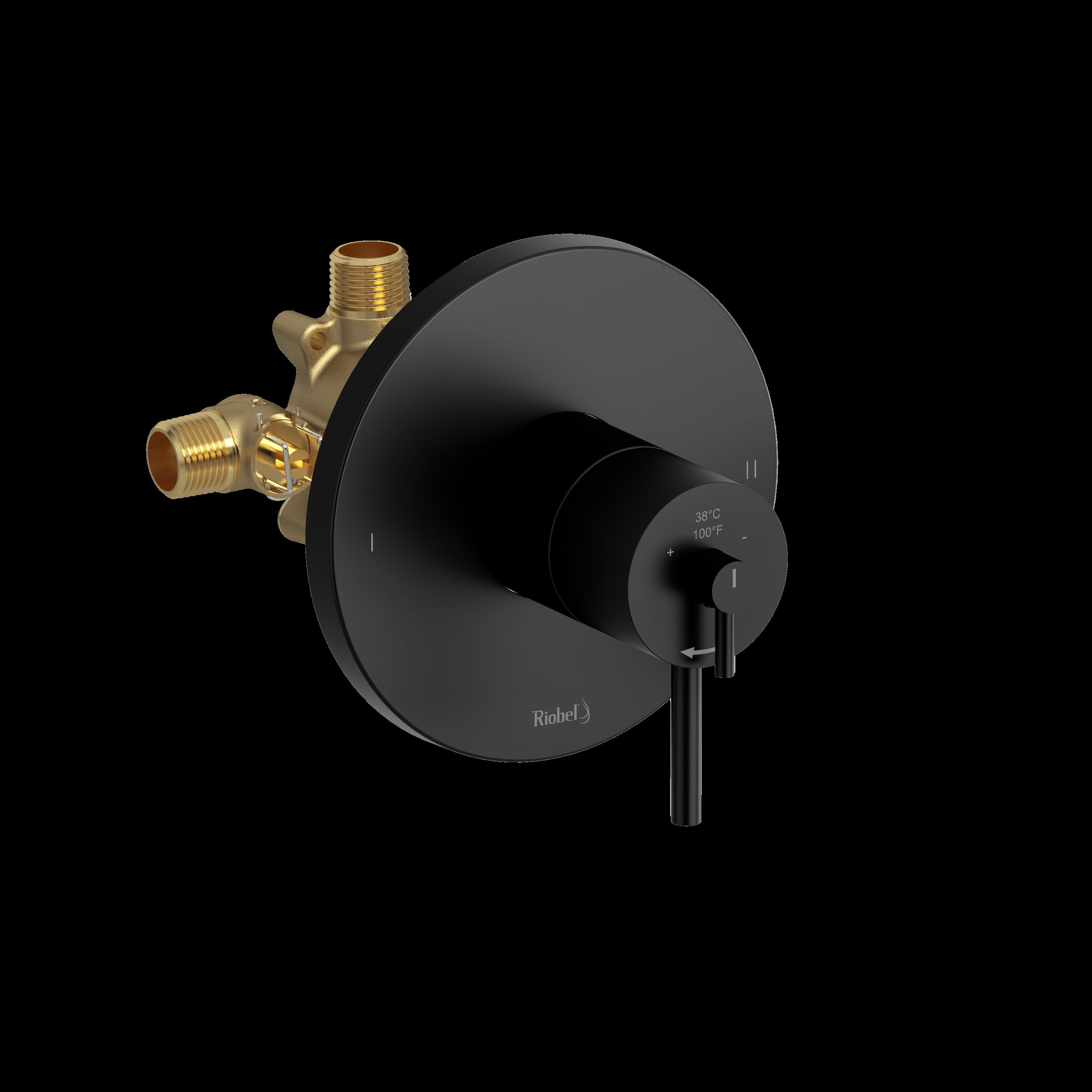 Riobel Pro CO94BK- 2-way no share Type T/P (thermostatic/pressure balance) coaxial complete valve - FaucetExpress.ca