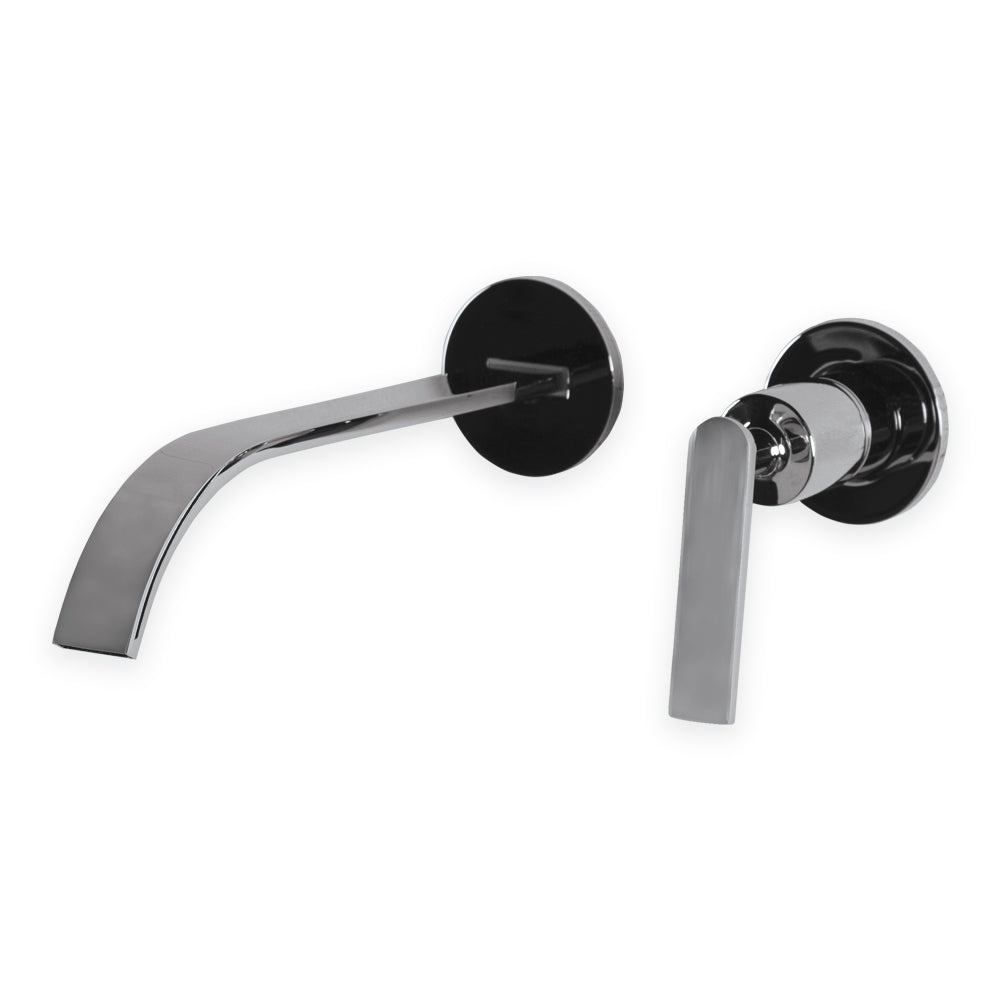 Lacava 13012L-A-CR - Trim - Wall-Mount Two-Hole Faucet With One Lever Handle On The Right, No Backplate. Water Flow Rate: 4.2 Gpm At 60 Psi.