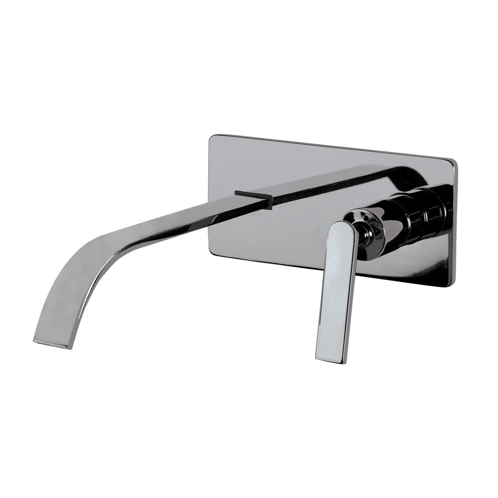 Lacava 13013L-A-CR - Trim - Wall-Mount Two-Hole Faucet With One Lever Handle On The Right, With Backplate. Water Flow Rate: 4.2 Gpm At 60 Psi.