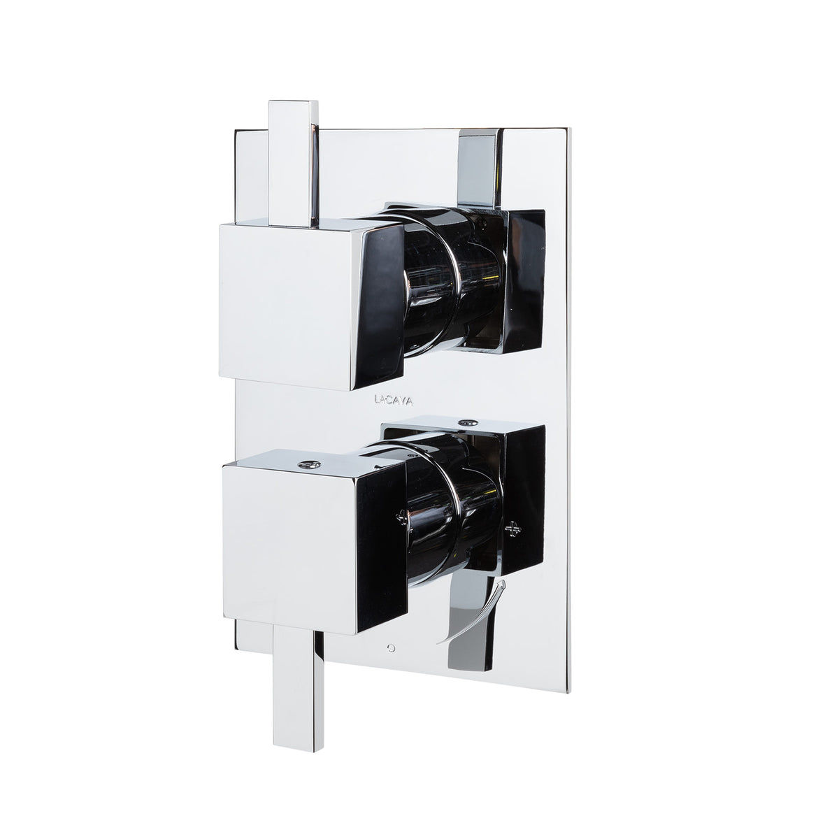 Lacava - Kubista Trim - Built-In Progressive Pressure Balancing Mixer With Volume Control, Two Lever Handles And Rectangular Backplate. Water Flow Rate: 4.2 Gpm At 43.5 Psi. Rough-In # Vpbp1 Sold Separately. W: 5-1/8", H: 7-1/4"