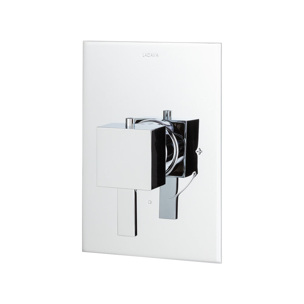 Lacava - Trim Only - Built-In Thermostatic Valve With Single Handle And Rectangular Backplate. Water Flow Rate: 10.5 Gpm At 43.5 Psi.