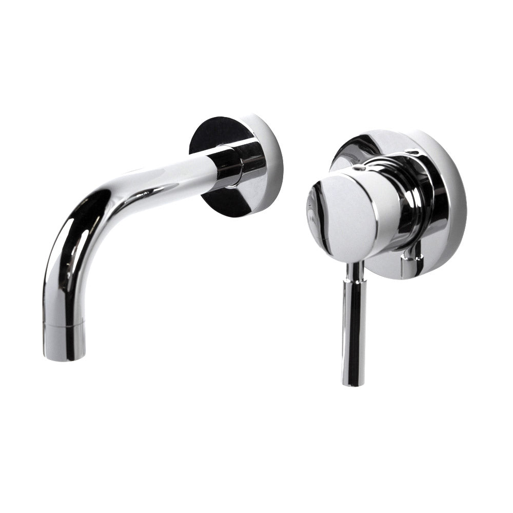 Lacava - Trim - Wall-Mount Two-Hole Faucet With One Lever Handle On The Right, No Backplate. Water Flow Rate: 1 Gpm Pressure Compensating Aerator. 6" Spout