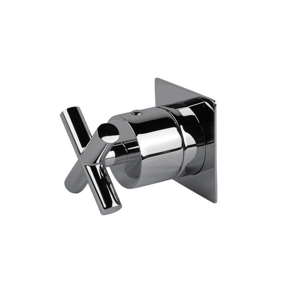 Lacava - Trim Only - 3-Way Diverter Valve Gpm 10 (43.5 Psi) With Rectangular Back Plate And Cross Handle