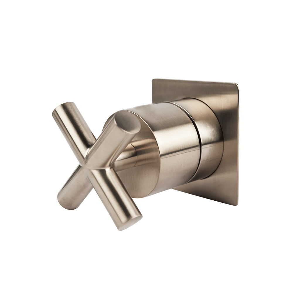 Lacava - Trim Only - Stop Valve Gpm 12 (43.5 Psi) With Square Back Plate And Cross Handle, Available In 1/2" And 3/4"