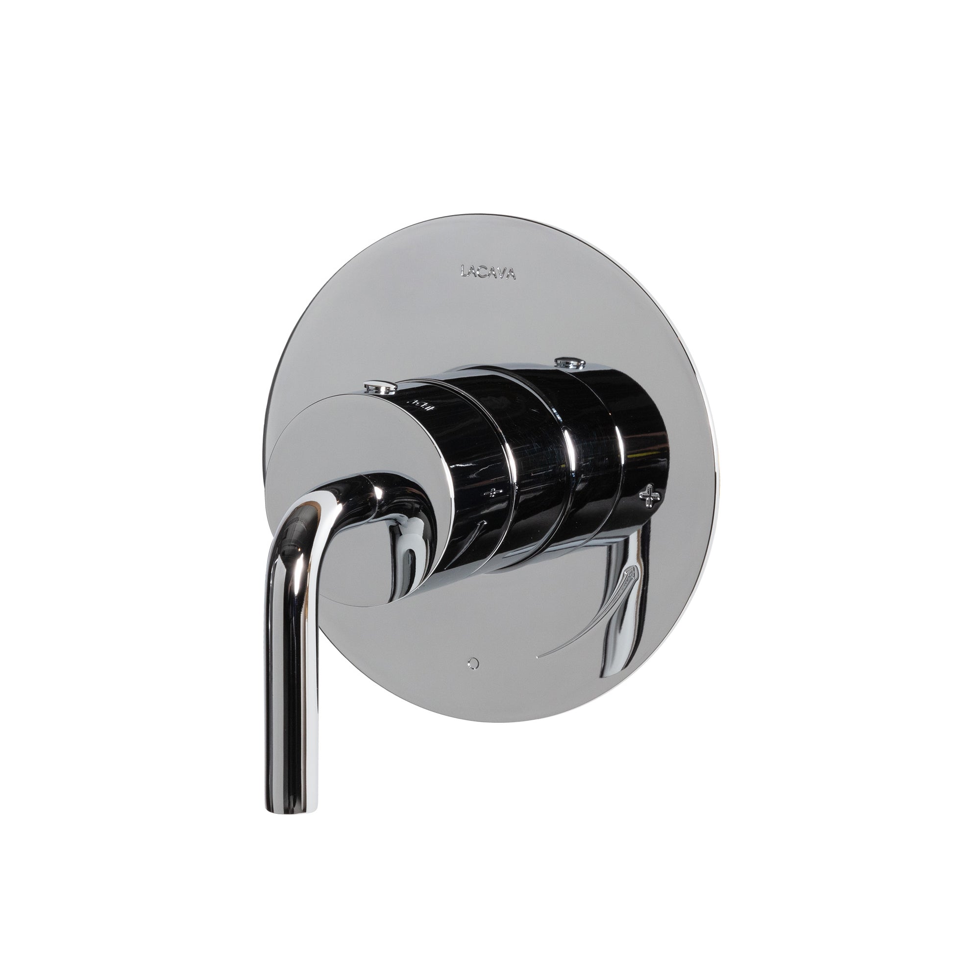 Lacava - Cigno Trim - Built-In Progressive Pressure Balancing Mixer With A Curved Lever Handle And Round Backplate. Water Flow Rate: 5.6 Gpm At 43.5 Psi. Diam: 5" - Rough-In # Vpbp Sold Separately