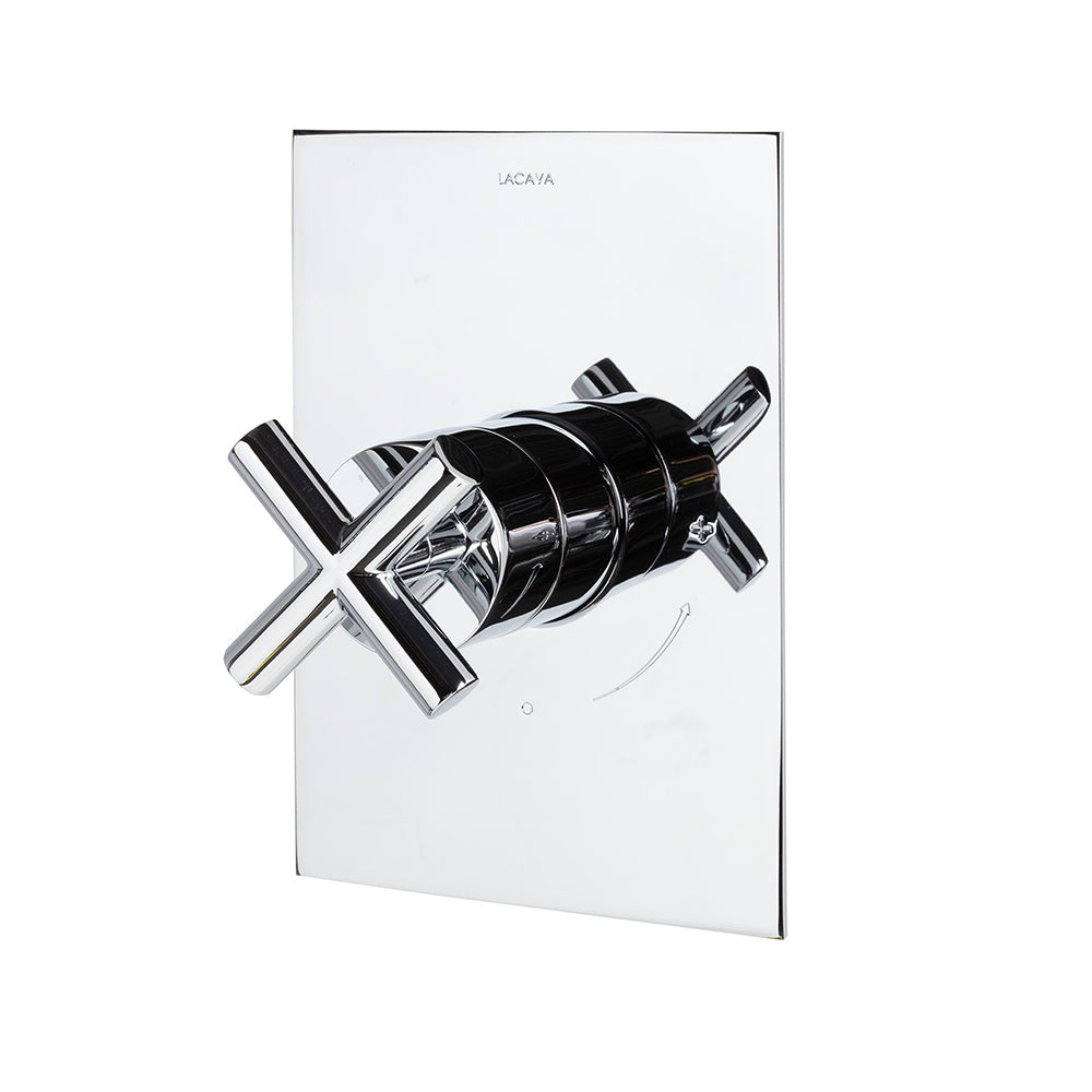 Lacava - Cigno Trim - Built-In Progressive Pressure Balancing Mixer With A Lever Handle And Squared Backplate. Water Flow Rate: 5.6 Gpm At 43.5 Psi. W: 5", H: 7-1/4" Rough-In # Vpbp Sold Separately