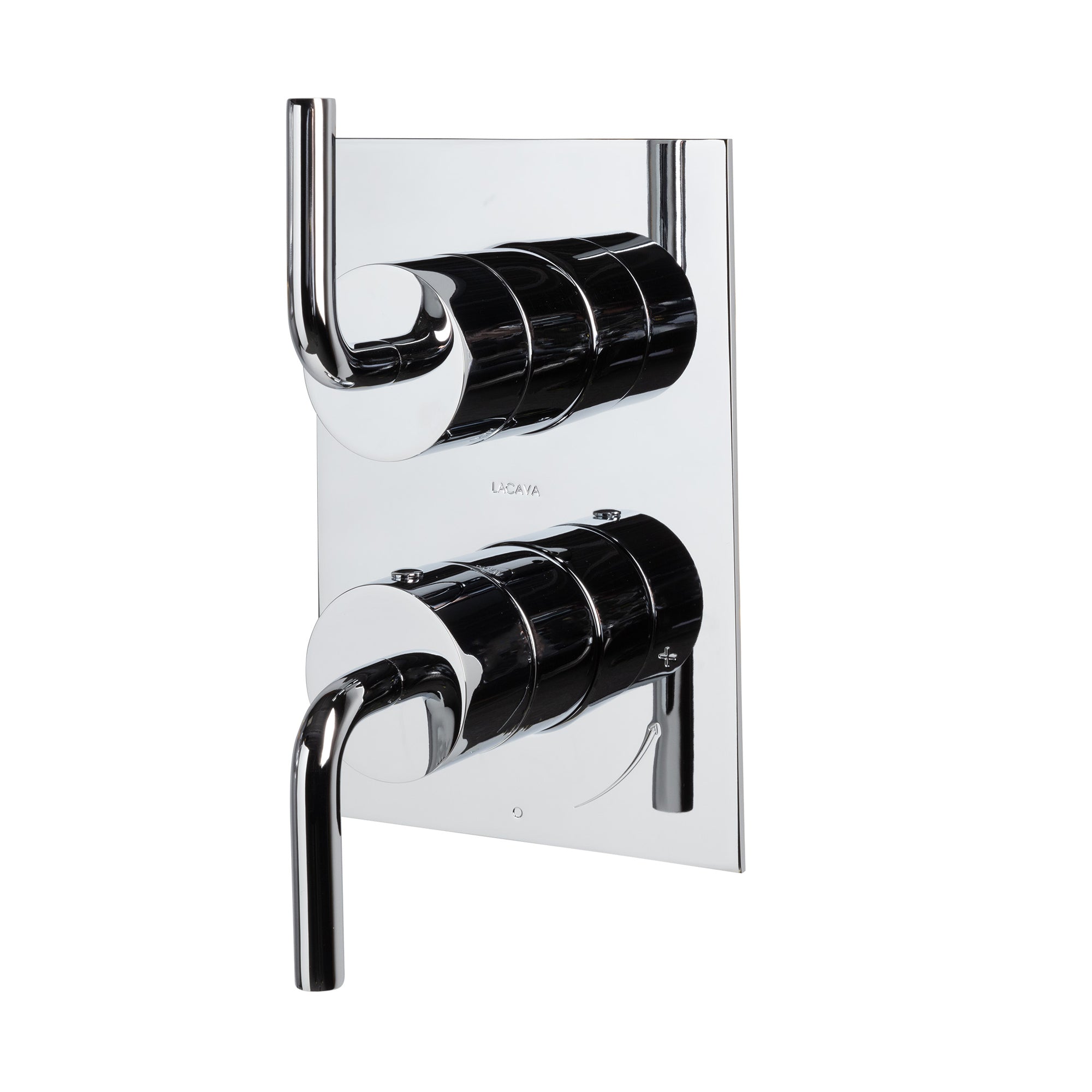 Lacava - Built-In Progressive Pressure Balancing Mixer With 2-Way Diverter, Two Curved Lever Handles And A Rectangular Backplate. Water Flow Rate: 4.2 Gpm At 43.5 Psi. Rough-In # Vpbp2 Sold Separately. 5-1/8"W, 7-1/4"H