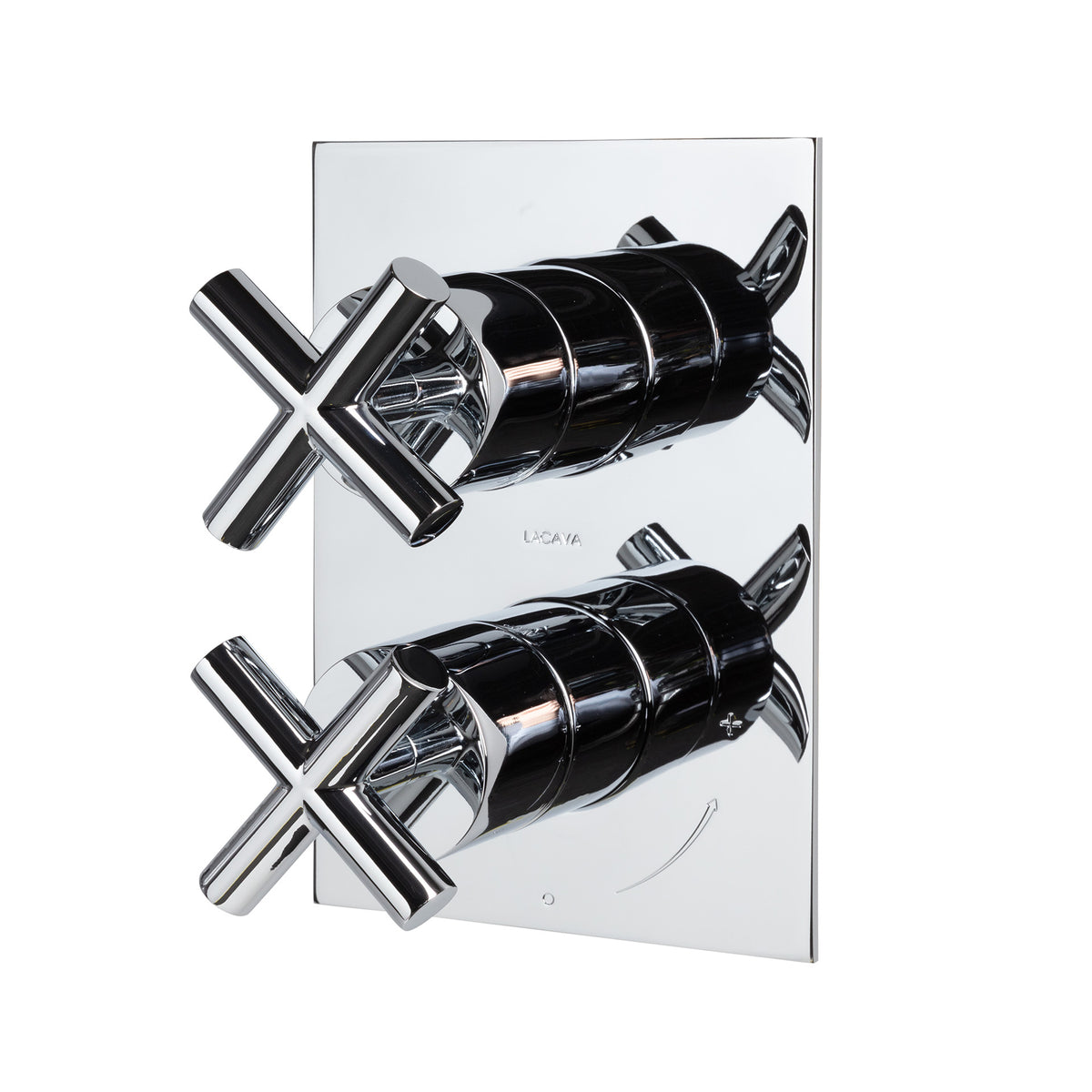 Lacava - Built-In Progressive Pressure Balancing Mixer With 2-Way Diverter, Two Cross Handles And A Rectangular Backplate. Water Flow Rate: 4.2 Gpm At 43.5 Psi. Rough-In # Vpbp2 Sold Separately. 5-1/8"W, 7-1/4"H