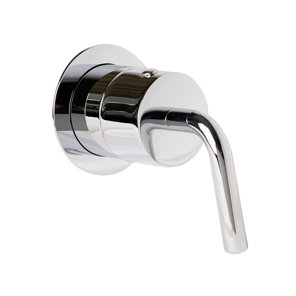 Lacava - Trim Only - 3-Way Diverter, Flow Rate 10 Gpm (43.5 Pst), Curved Lever Handle, Round Backplate
