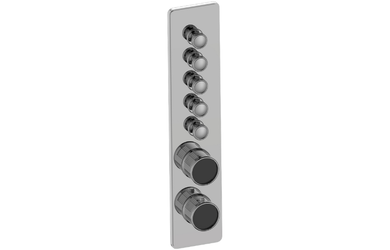 Graff G-18015VBF-BK-T - Traditional 5-Button Paired Knob Fluted Knurl Vertical Trim