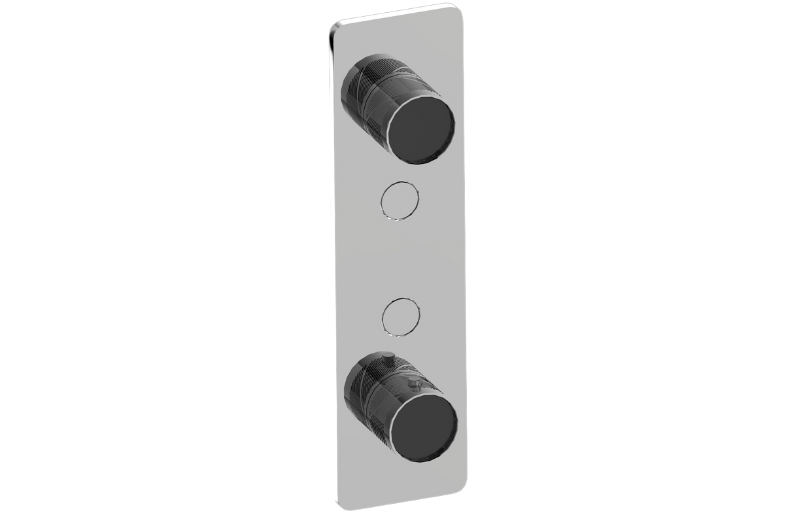 Graff G-18022VAQ-BB-T - Contemporary 2-Button Split Knob Oblique Knurl Vertical Trim