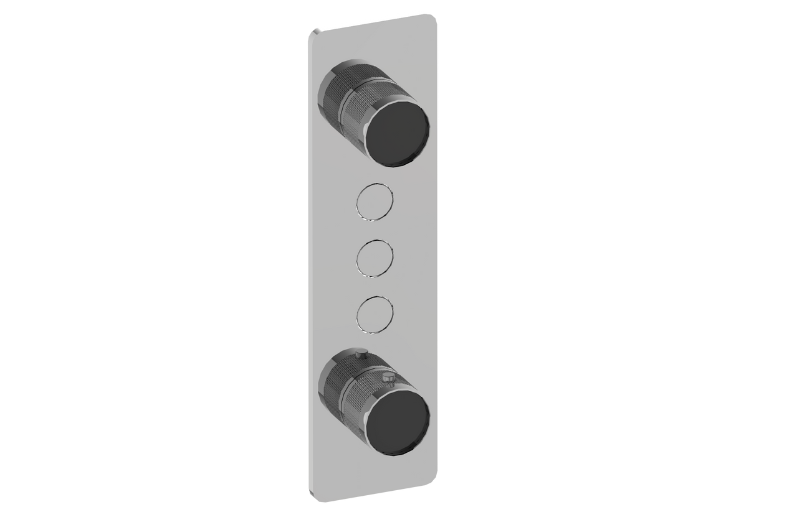 Graff G-18023VAD-AU-T - Contemporary 3-Button Split Knob Diamond Knurl Vertical Trim