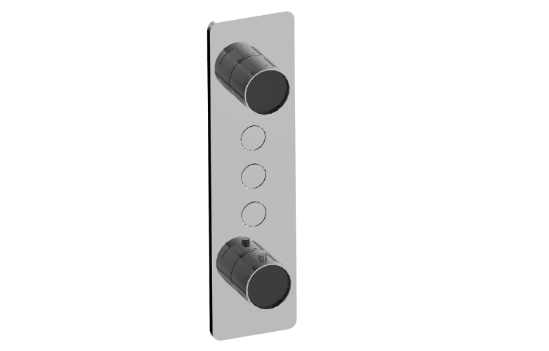 Graff G-18023VAF-AU-T - Contemporary 3-Button Split Knob Fluted Knurl Vertical Trim