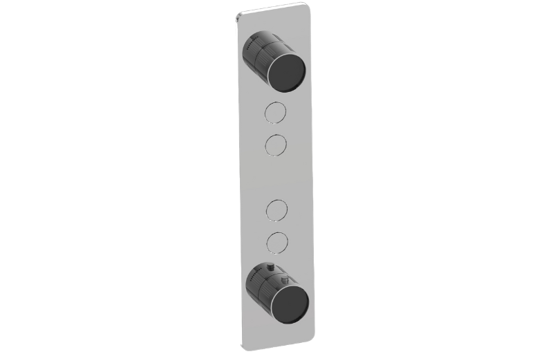 Graff G-18024VAF-AU-T - Contemporary 4-Button Split Knob Fluted Knurl Vertical Trim