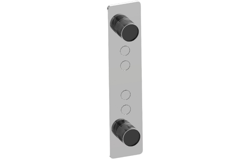 Graff G-18024VAQ-AU-T - Contemporary 4-Button Split Knob Oblique Knurl Vertical Trim